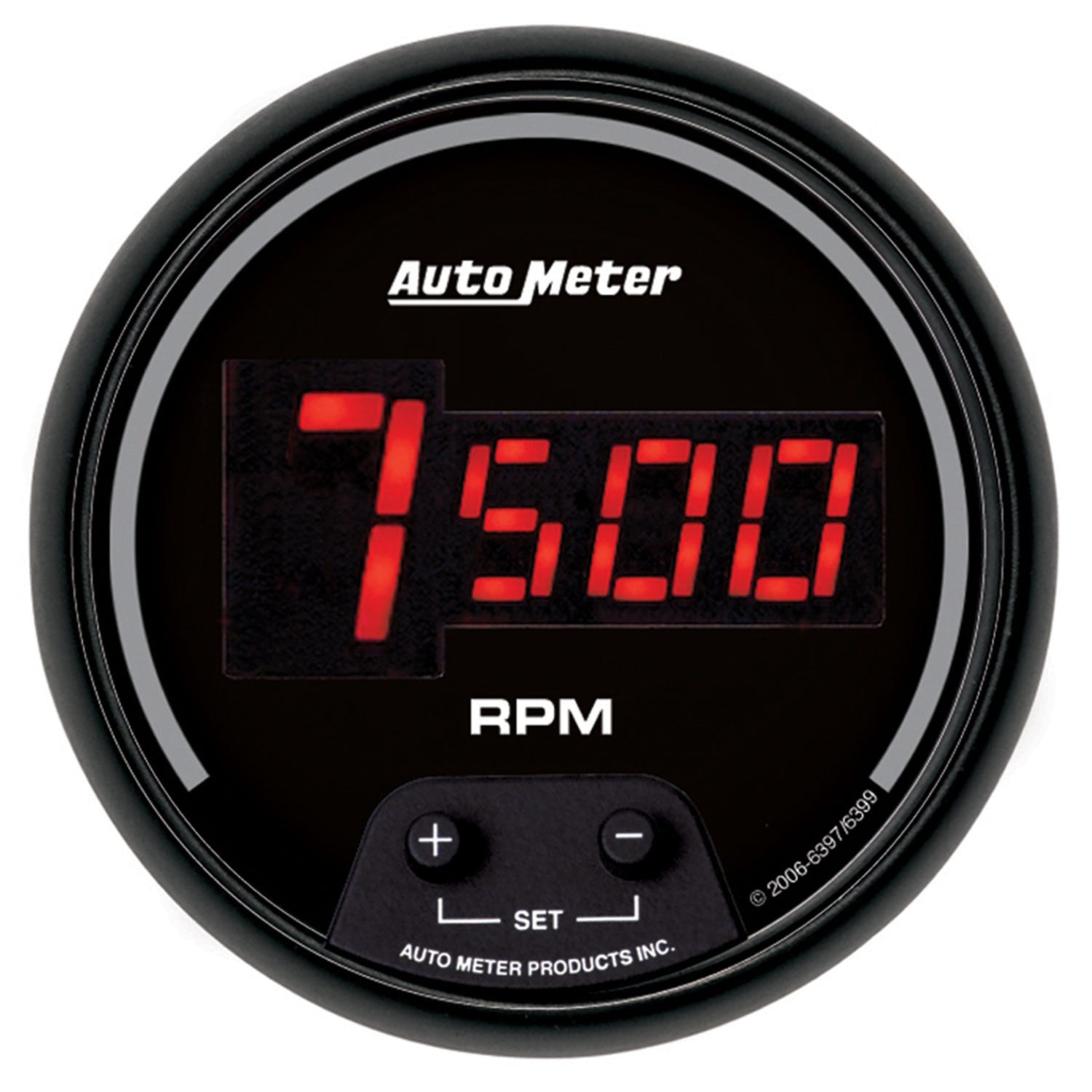 AutoMeter Products 6397 GAUGE; TACH; 3 3/8in.; 10K RPM; IN-DASH; DIGITAL; BLACK DIAL W/RED LED