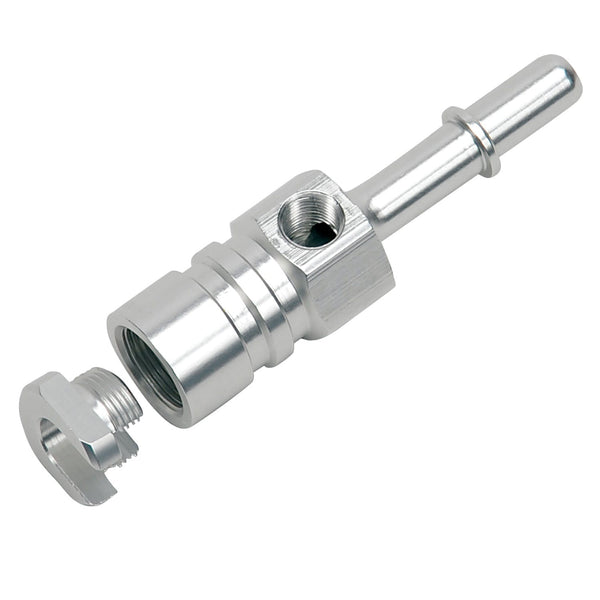 Russell 640730 Fitting Fuel takeoff 3/8 inch Male push-on to 3/8 inch Female push-on with 1/8 inch NPT