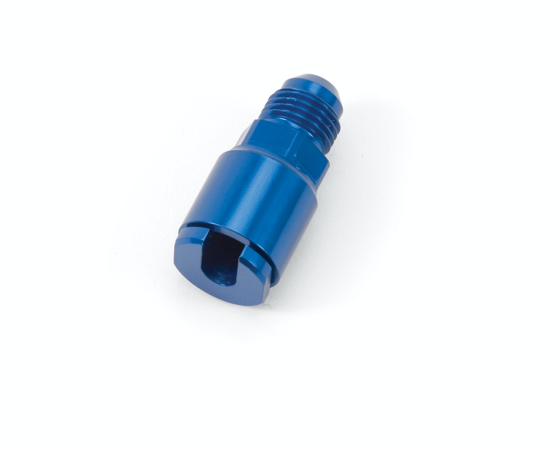 Russell 641300 Fuel Fitting #6 AN Male to 1/4 inch EFI Female Blue Anodized