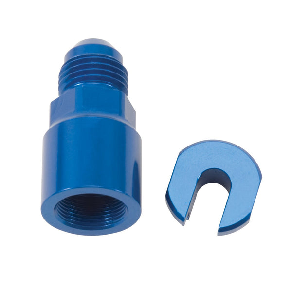 Russell 641300 Fuel Fitting #6 AN Male to 1/4 inch EFI Female Blue Anodized