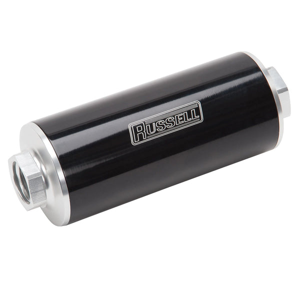 Russell 649250 Fuel Filter 10 Micron #10 An Inlet/#10 An Outlet Blk/Clear Finish
