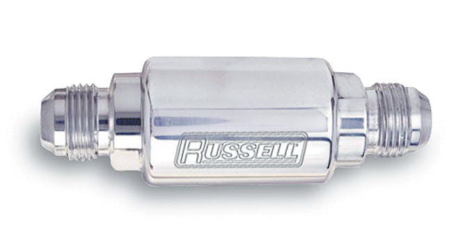 Russell 650180 Competition Fuel Filter -8 X 3/8in Male NPT Polished Aluminum