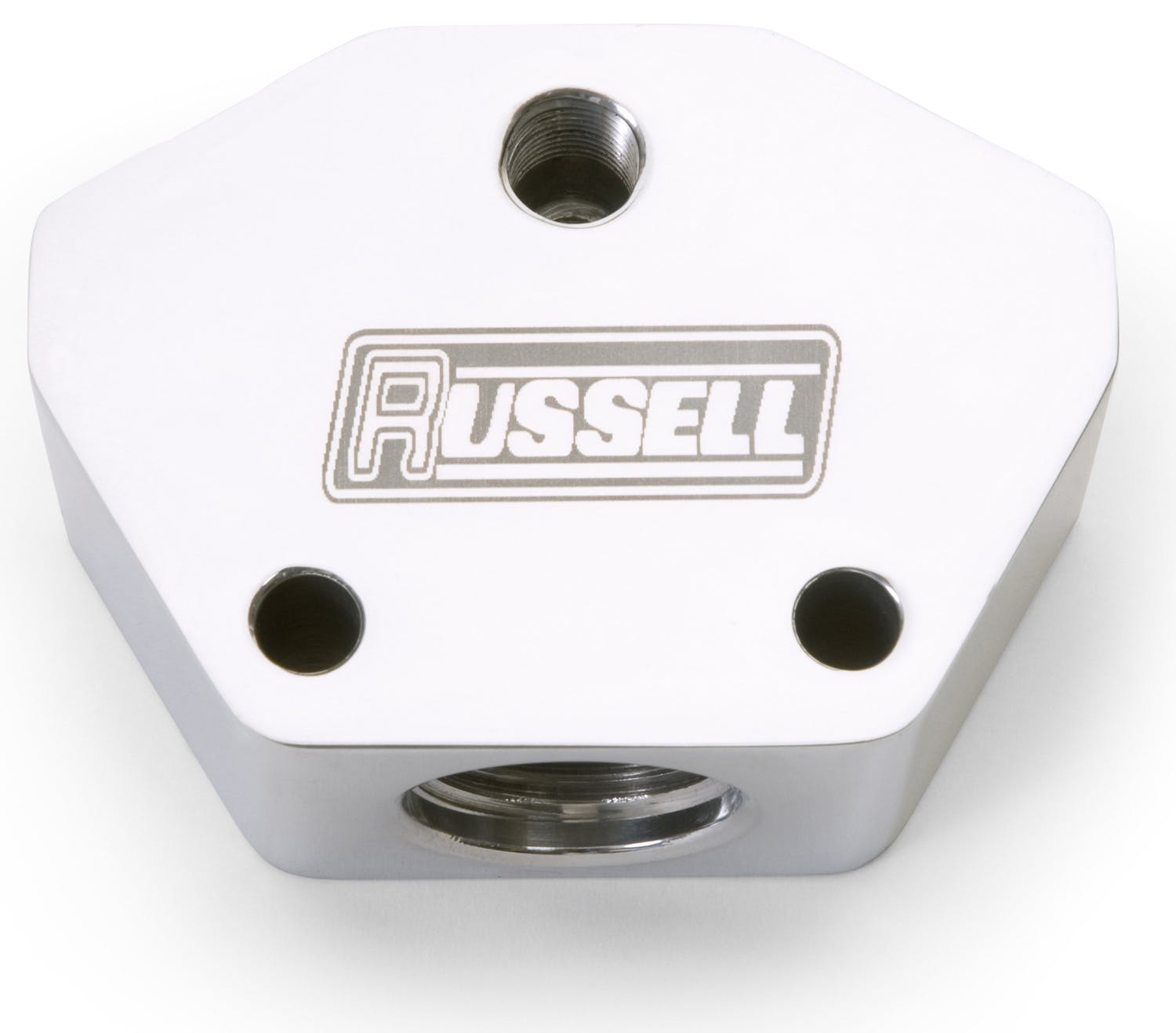 Russell 650401 Polished Billet Y Block W/ -6 Inlet and -6 Outlet