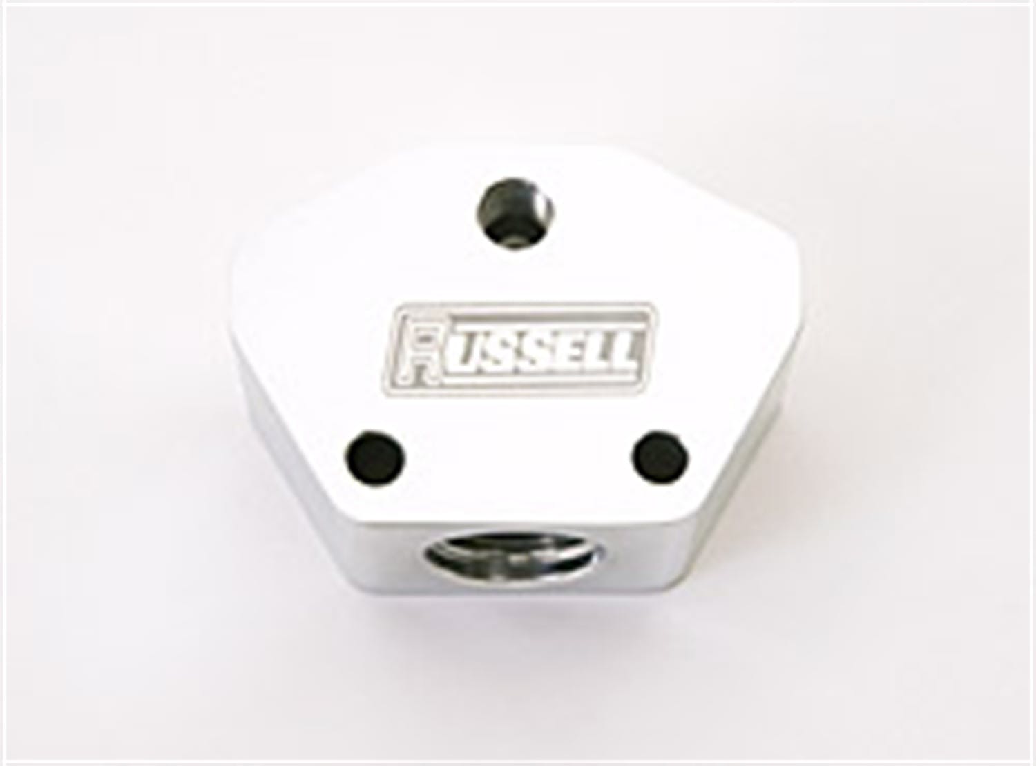 Russell 650411 Polished Billet Y Block W/ -10 Inlet and -8 Outlet