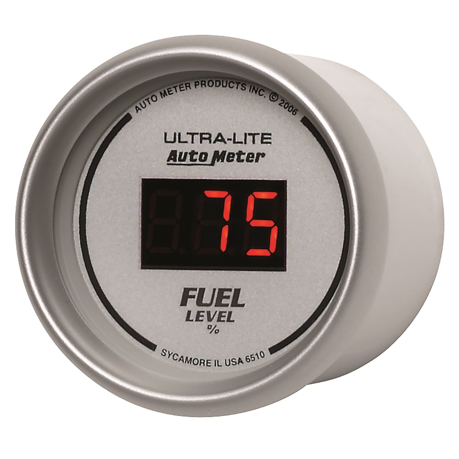 AutoMeter Products 6510 2-1/16in Fuel Level, Prog w/Presets - Digital Silver