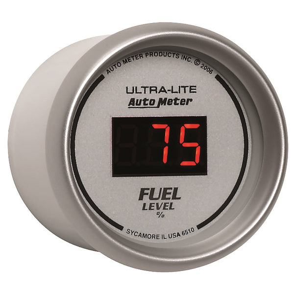 AutoMeter Products 6510 2-1/16in Fuel Level, Prog w/Presets - Digital Silver
