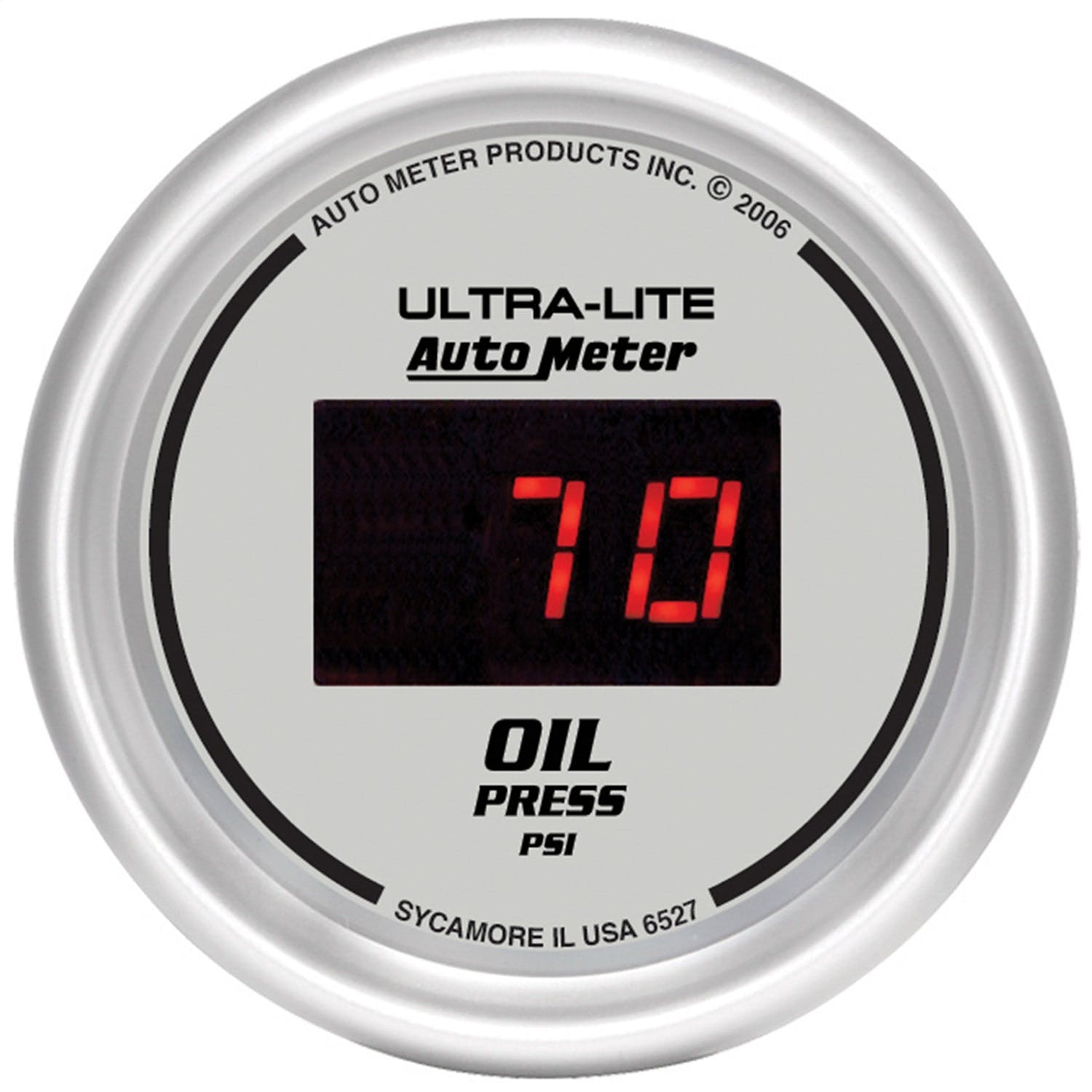 AutoMeter Products 6527 2-1/16in Oil Press, 0-100 PSI - Digital Silver
