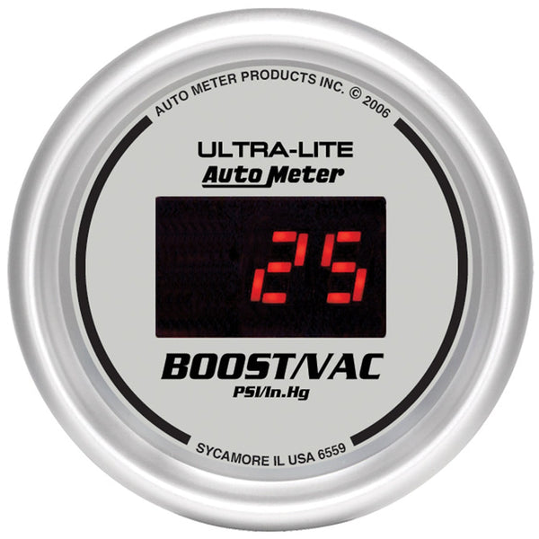 AutoMeter Products 6559 2-1/16in Boost-Vac, 30/30 Digital Silver