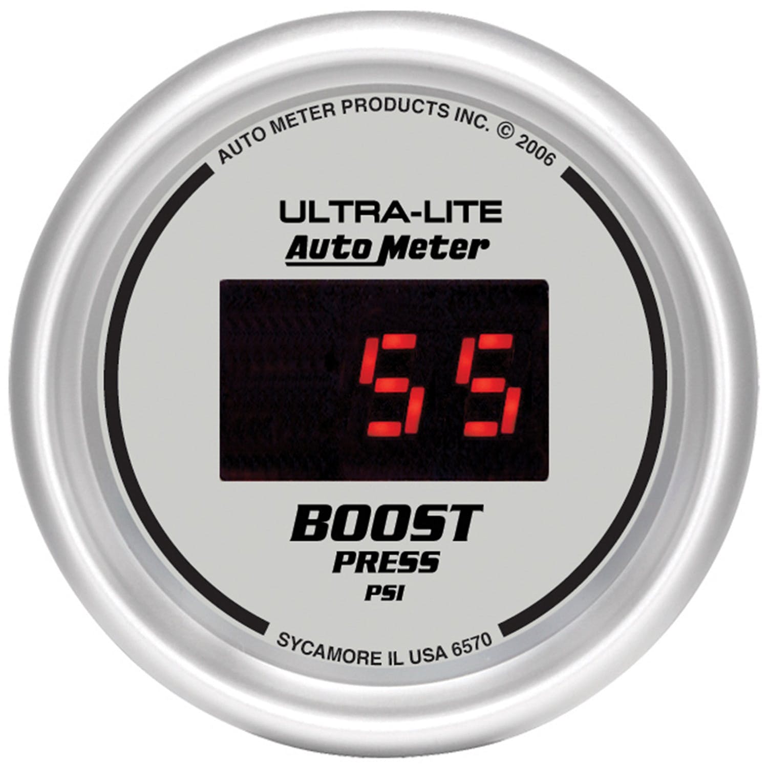 AutoMeter Products 6570 2-1/16in Boost, 0-60 PSI - Digital Silver