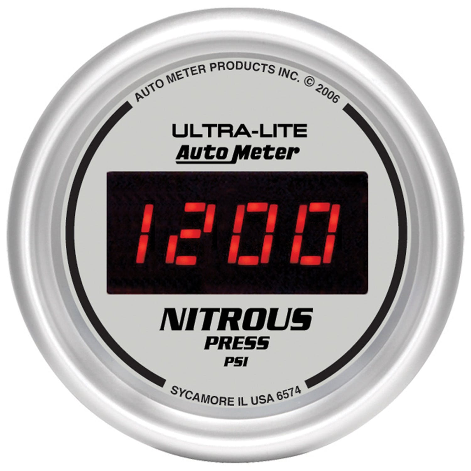 AutoMeter Products 6574 2-1/16in Nitrous, 0-2000 PSI - Digital Silver