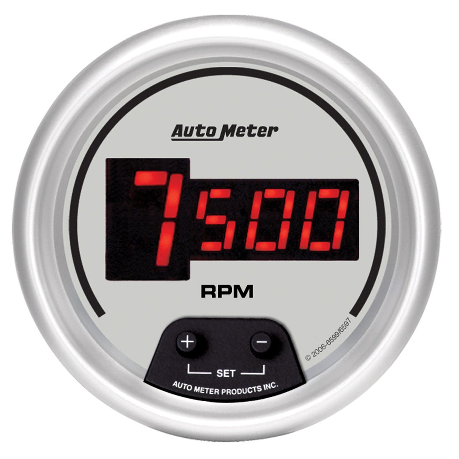 AutoMeter Products 6597 3-3/8in Tach, In-Dash, Digital, Silver