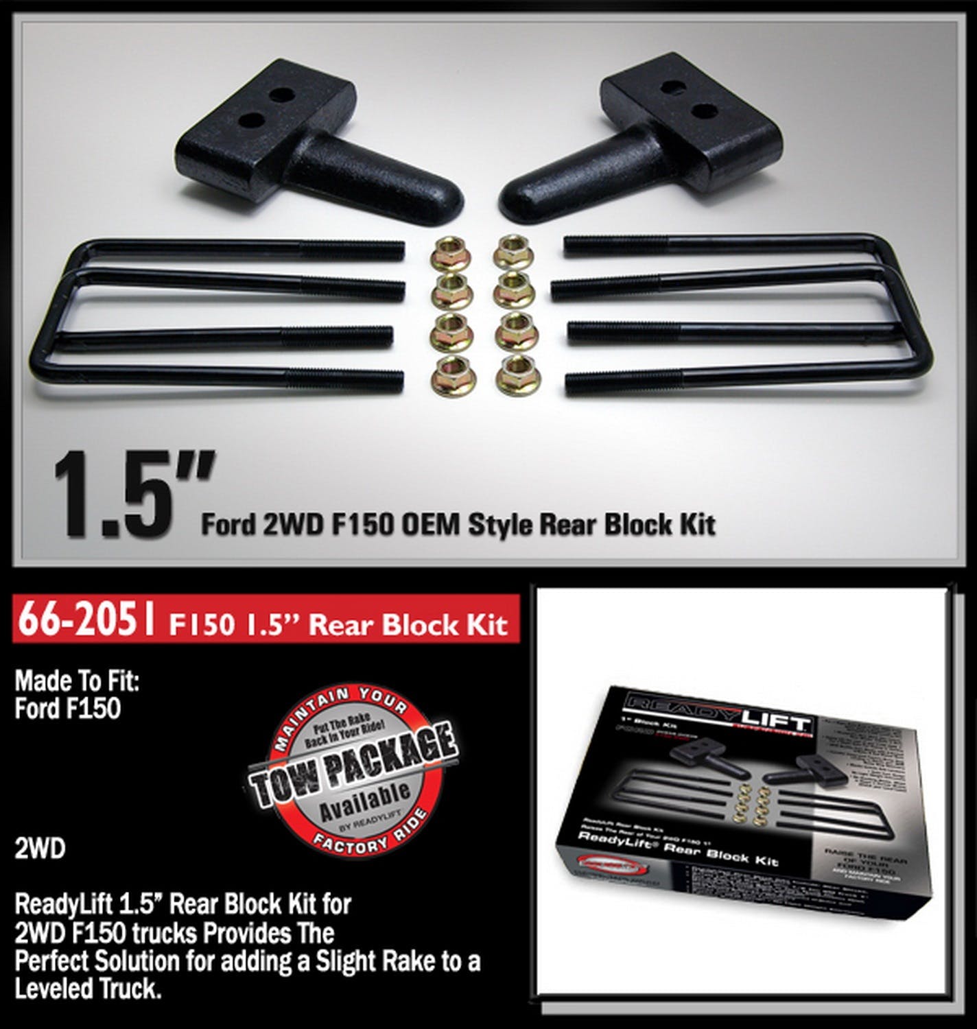 ReadyLIFT 66-2051 1.5" Rear Block Kit