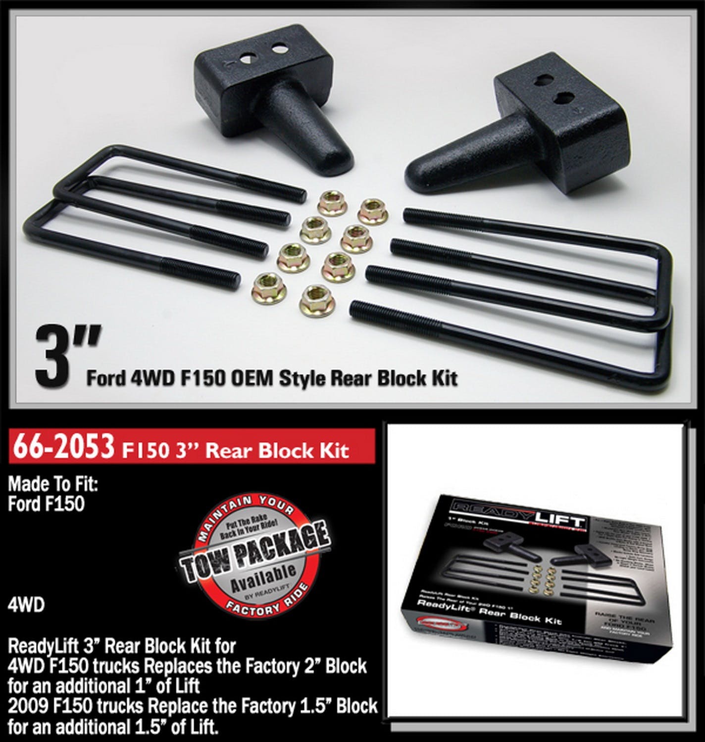 ReadyLIFT 66-2053 3" Rear Block Kit