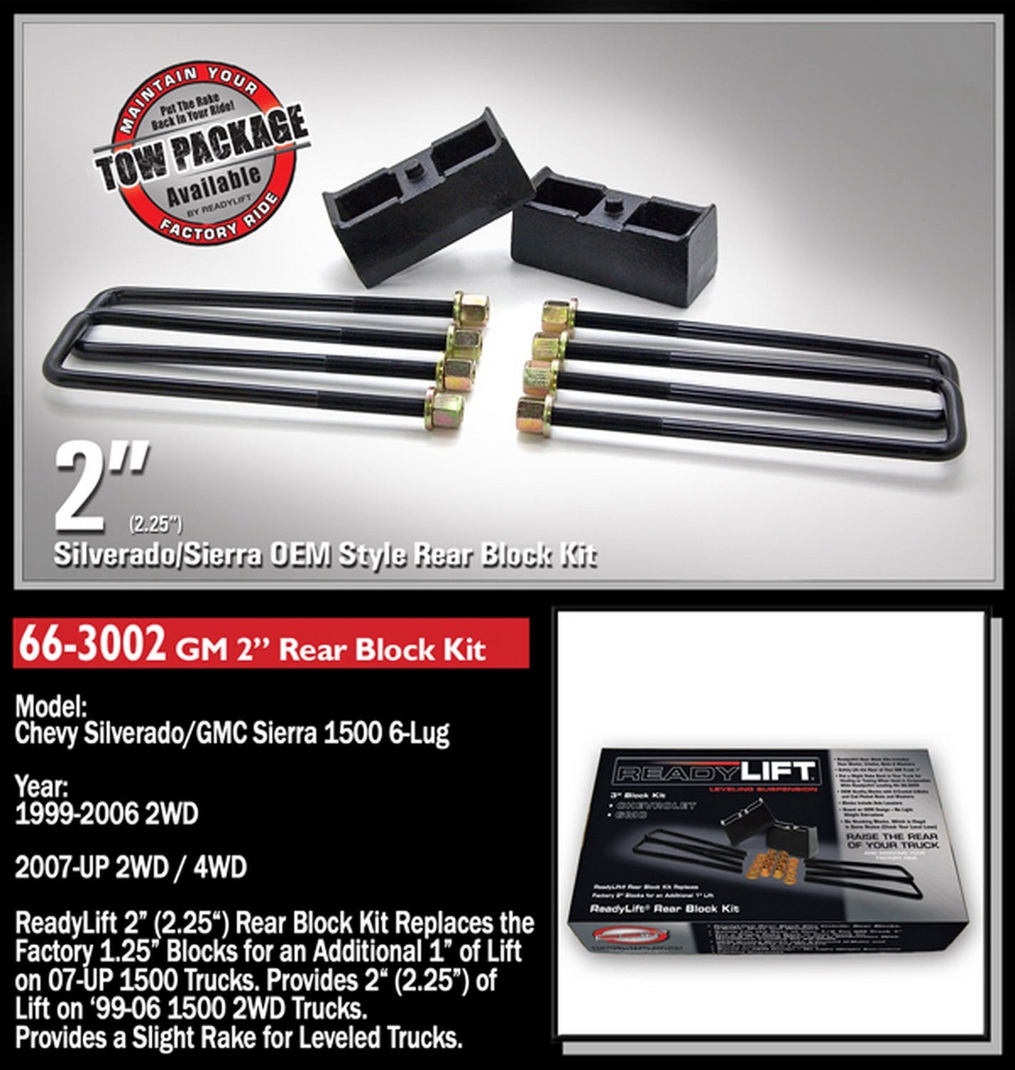 ReadyLIFT 66-3002 2.25" Rear Block Kit