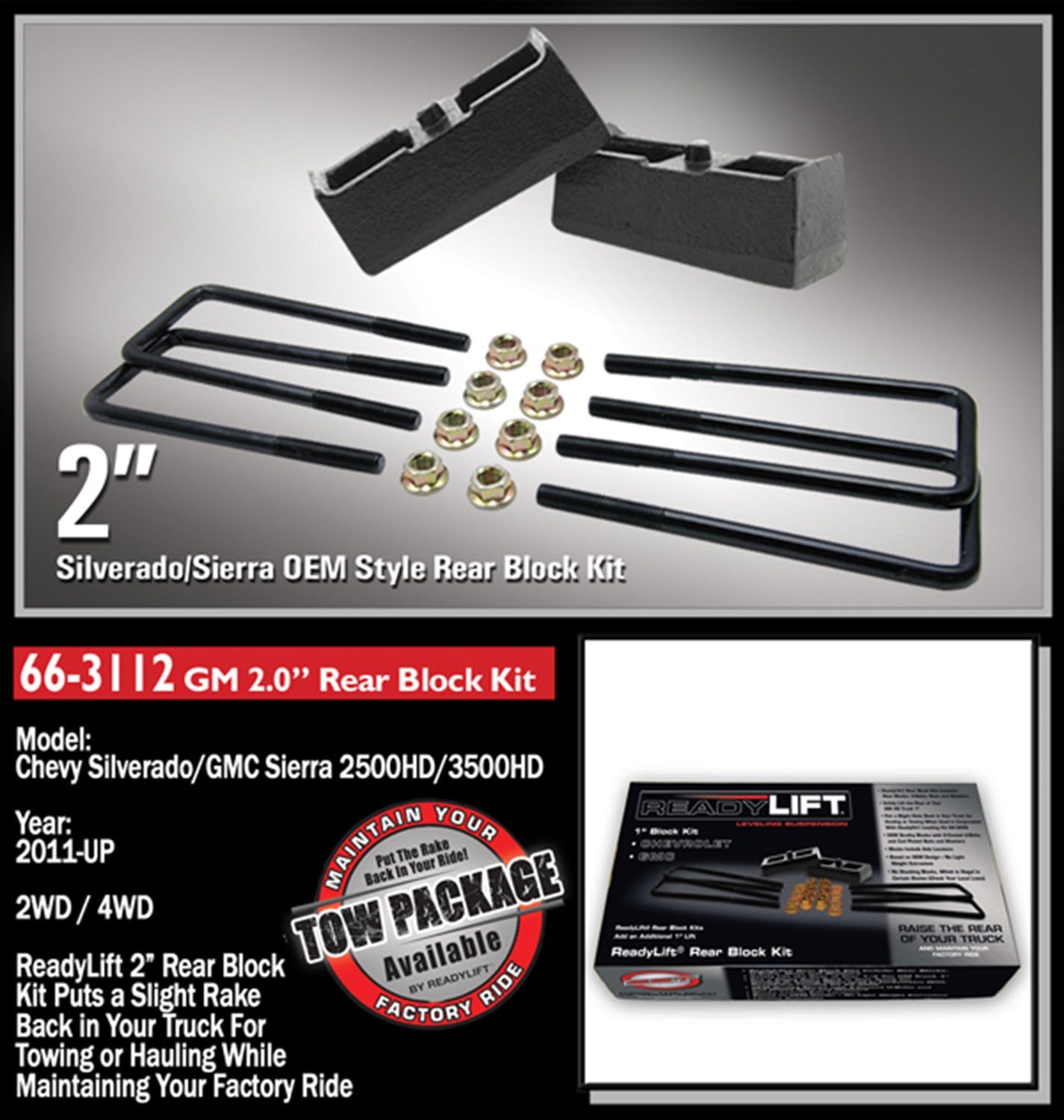 ReadyLIFT 66-3112 2" Rear Block Kit