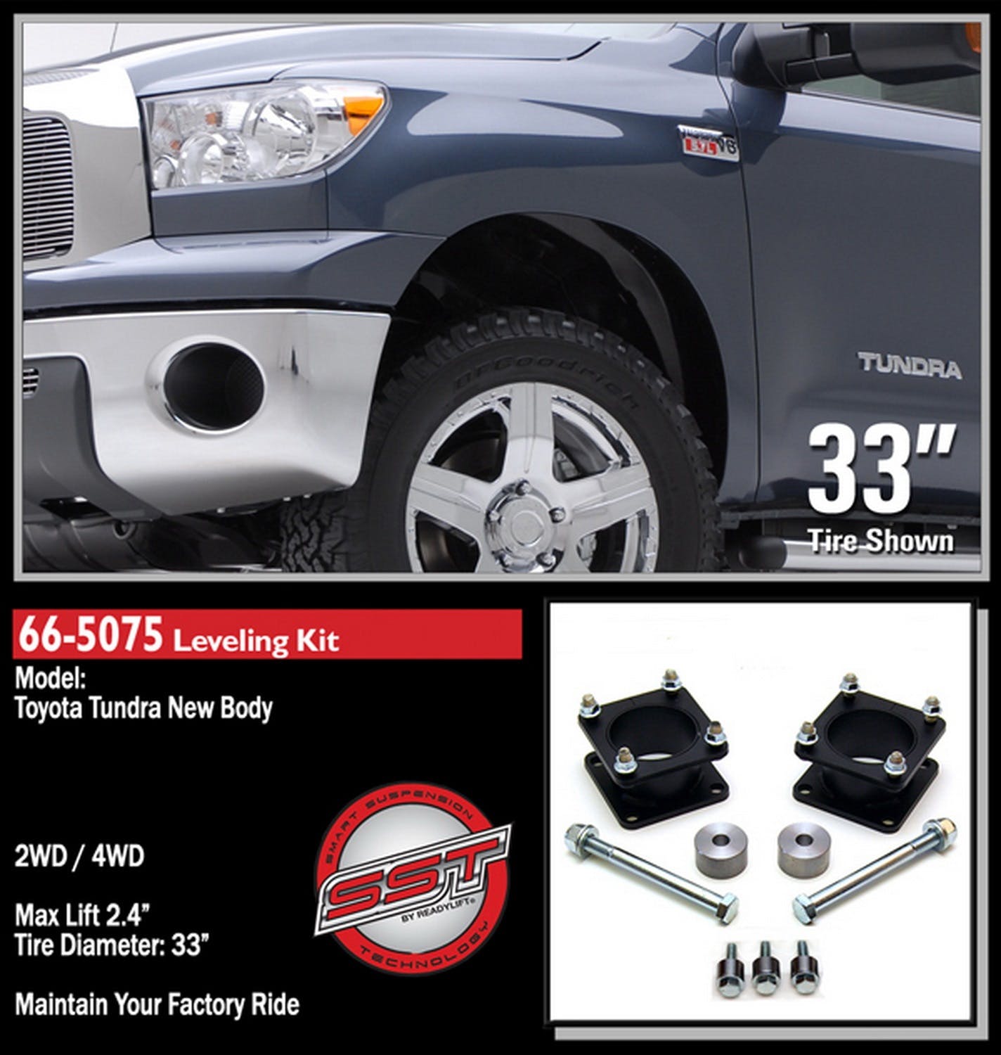 ReadyLIFT 66-5075 2.4" Front Suspension Leveling Kit