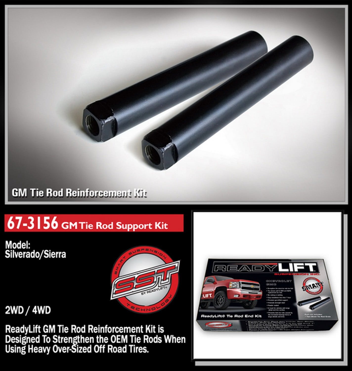ReadyLIFT 67-3156 Tie Rod Reinforcement Kit - 8 Lug