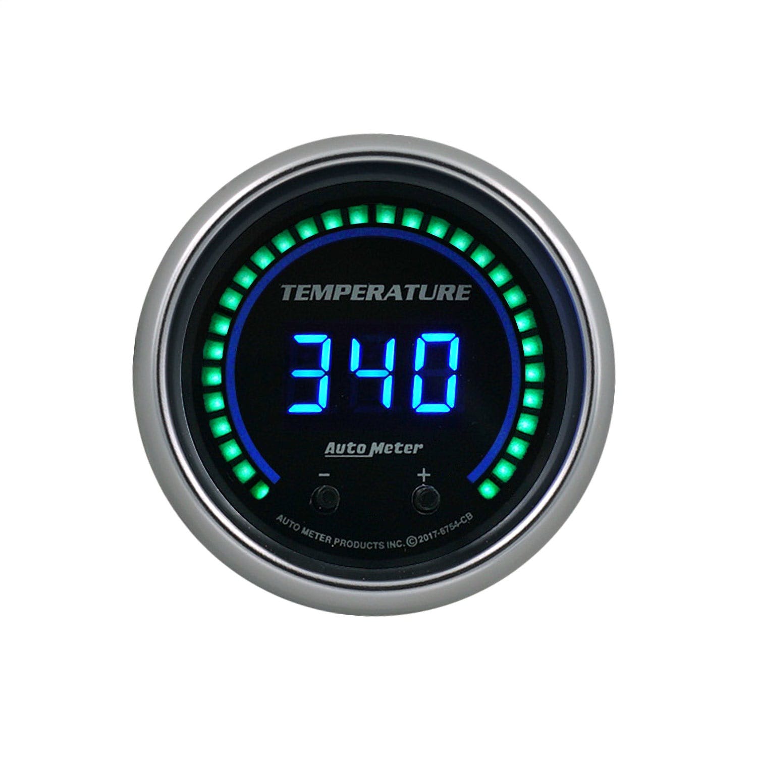 AutoMeter Products 6754-CB Gauge, Fluid Temperature, Two Channel, Selectable, Cobalt Elite Digital
