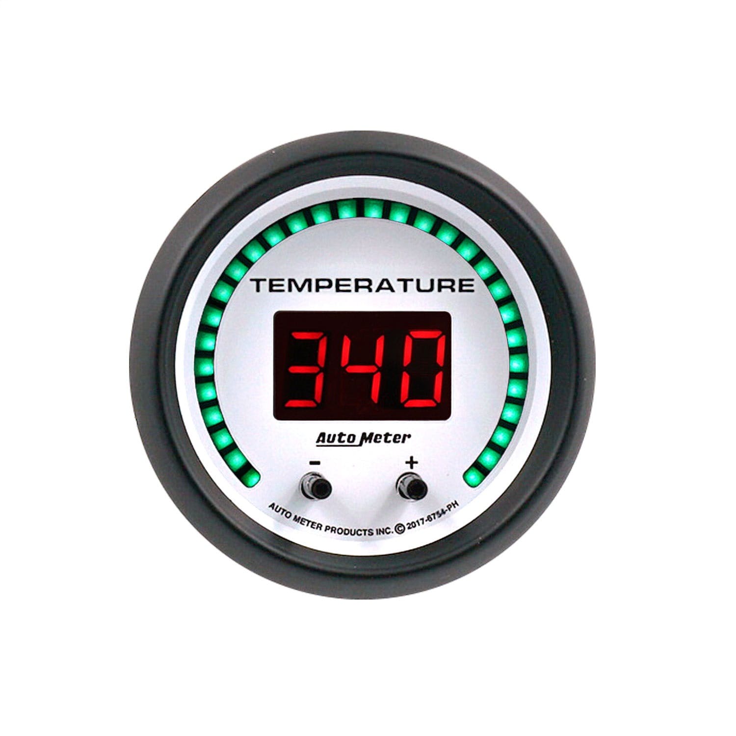 AutoMeter Products 6754-PH Gauge, Fluid Temperature, 2 1/16, 2 Chan, Selectable, Phantom Elite Digital