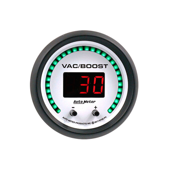 AutoMeter Products 6758-PH Gauge, Vac/Boost, 2 1/16, Two Channel, Selectable, Phantom Elite Digital