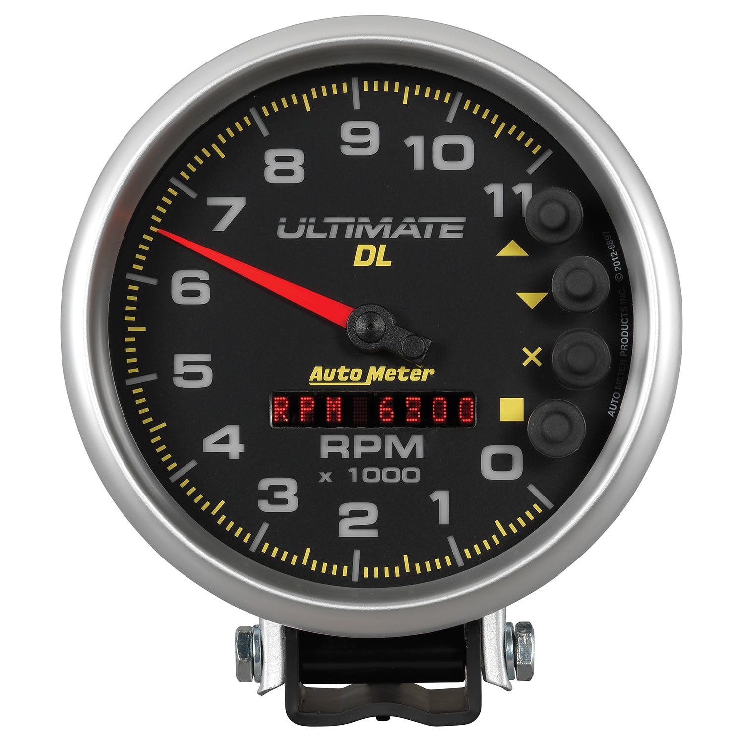 AutoMeter Products 6897 GAUGE; TACH; 5in.; 11K RPM; PEDESTAL; DATALOGGING; ULTIMATE DL PLAYBACK; BLACK
