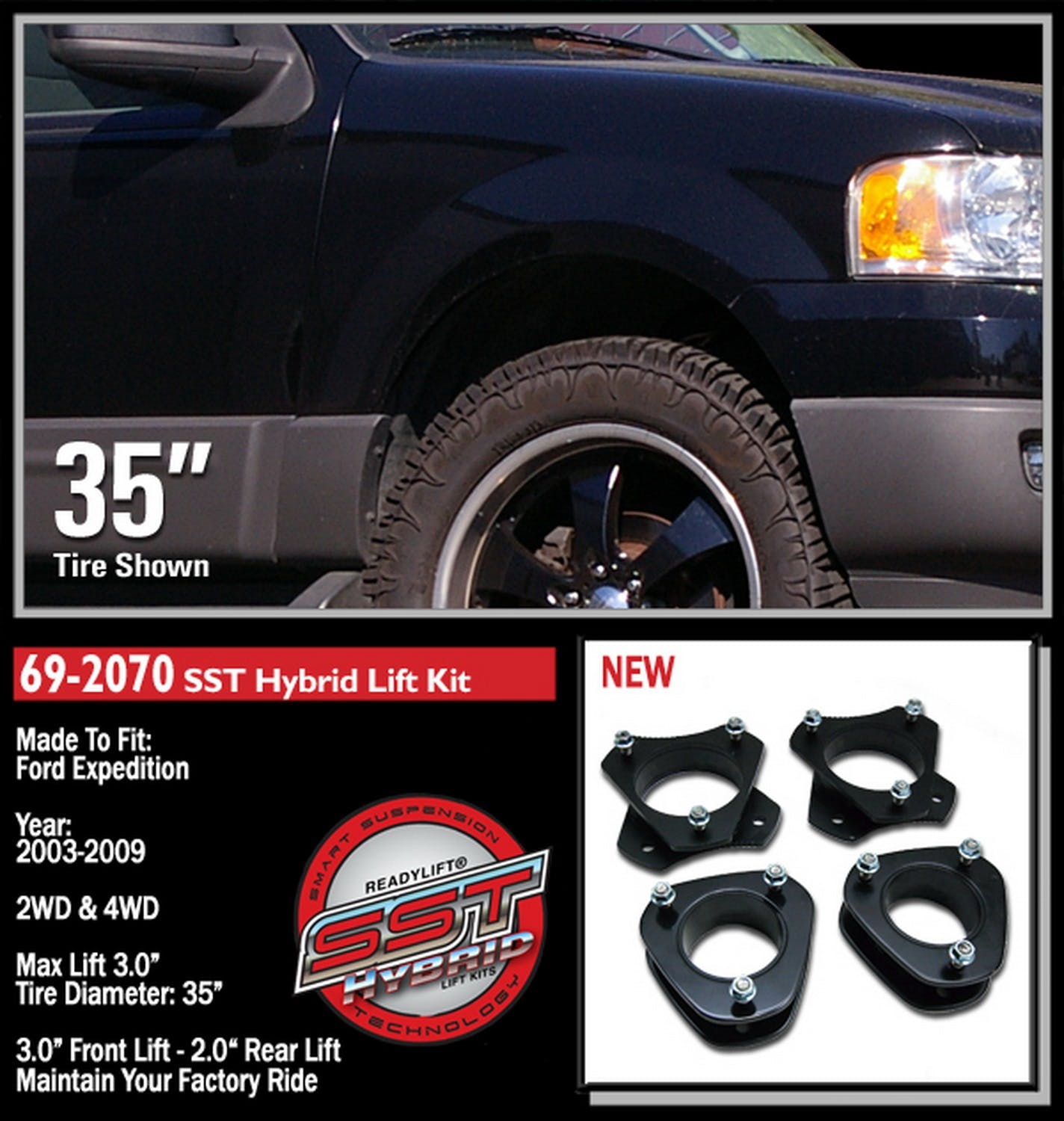 ReadyLIFT 69-2070 3.0" Front with 2.0" Rear SST Lift Kit