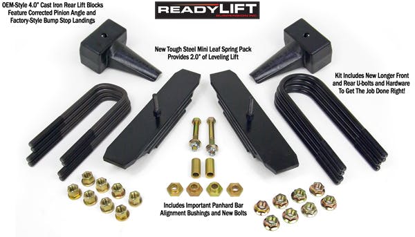 ReadyLIFT 69-2085 2" Lift Kit 2 Piece Drive Shaft includes Carrier Bearing Spacer