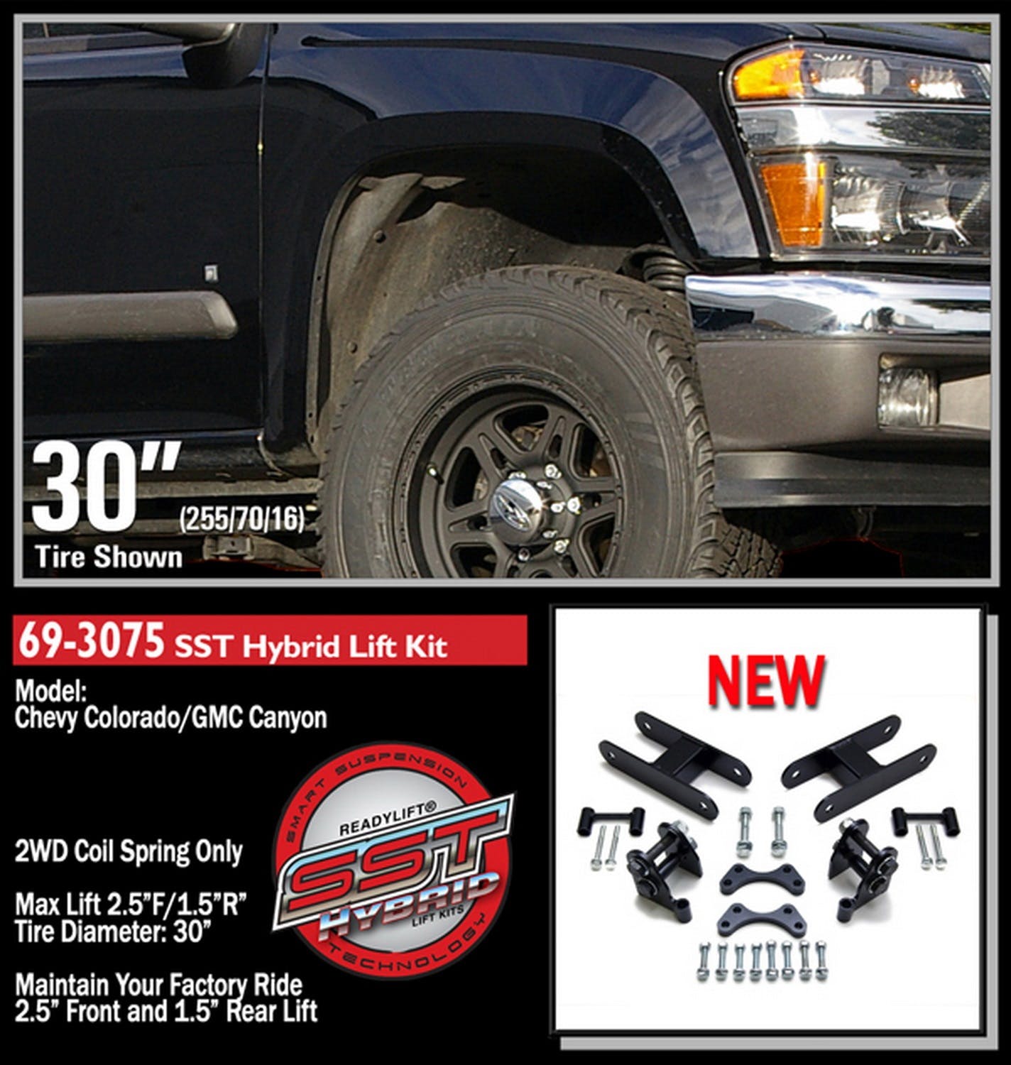 ReadyLIFT 69-3075 2.25" Front with 1.5" Rear SST Lift Kit