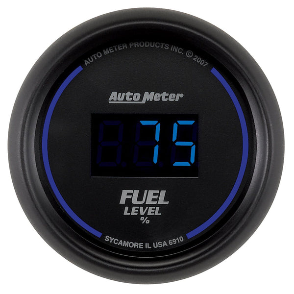 AutoMeter Products 6910 2-1/16in Fuel Level Prog with Presets Digital Black