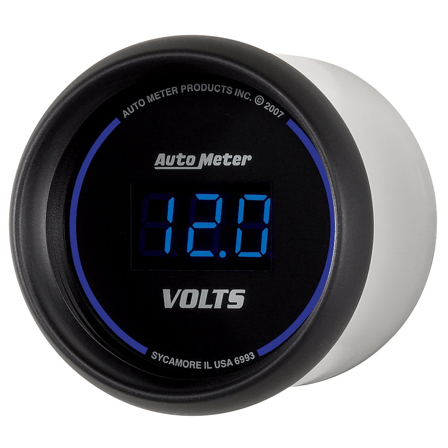 AutoMeter Products 6993 Gauge; Voltmeter; 2 1/16in.; 18V; Digital; Black Dial w/Blue LED