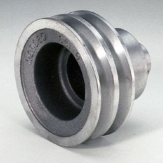 Moroso 64110 Cast Aluminum Double Groove Crankshaft Pulley (SBC, Long Water Pump)