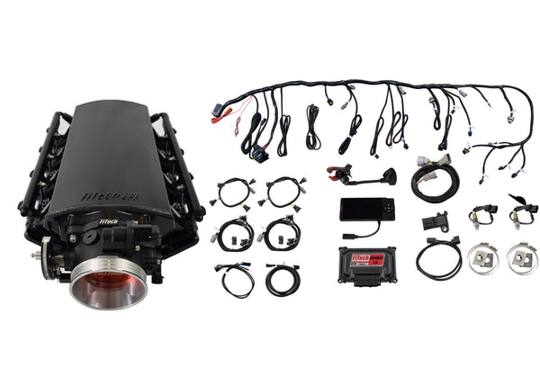 FiTech 70031 Ultimate LS 1000 HP EFI System With Short Cathedral Intake and Transm Control