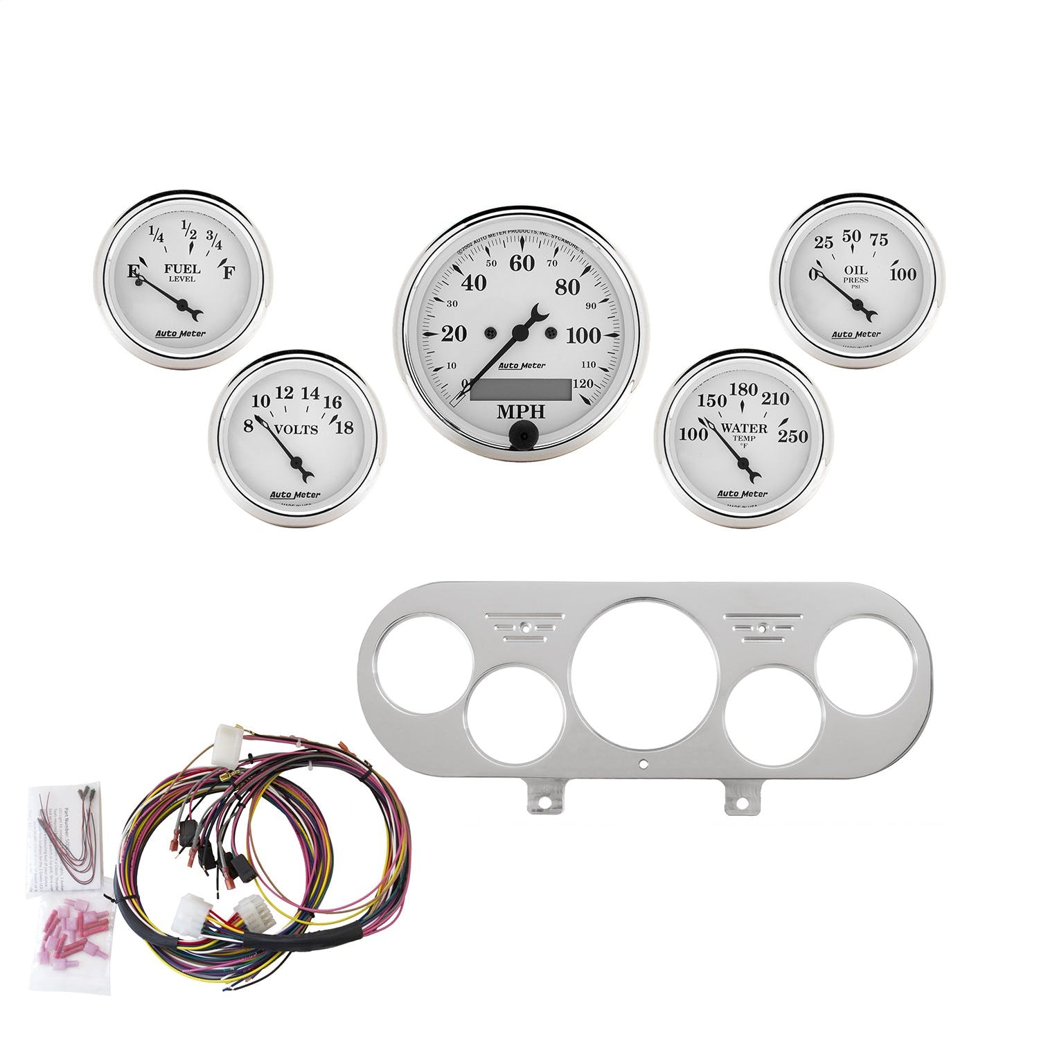 AutoMeter Products 7044-OTW 5 Gauge Direct-Fit Dash Kit, Old Tyme White