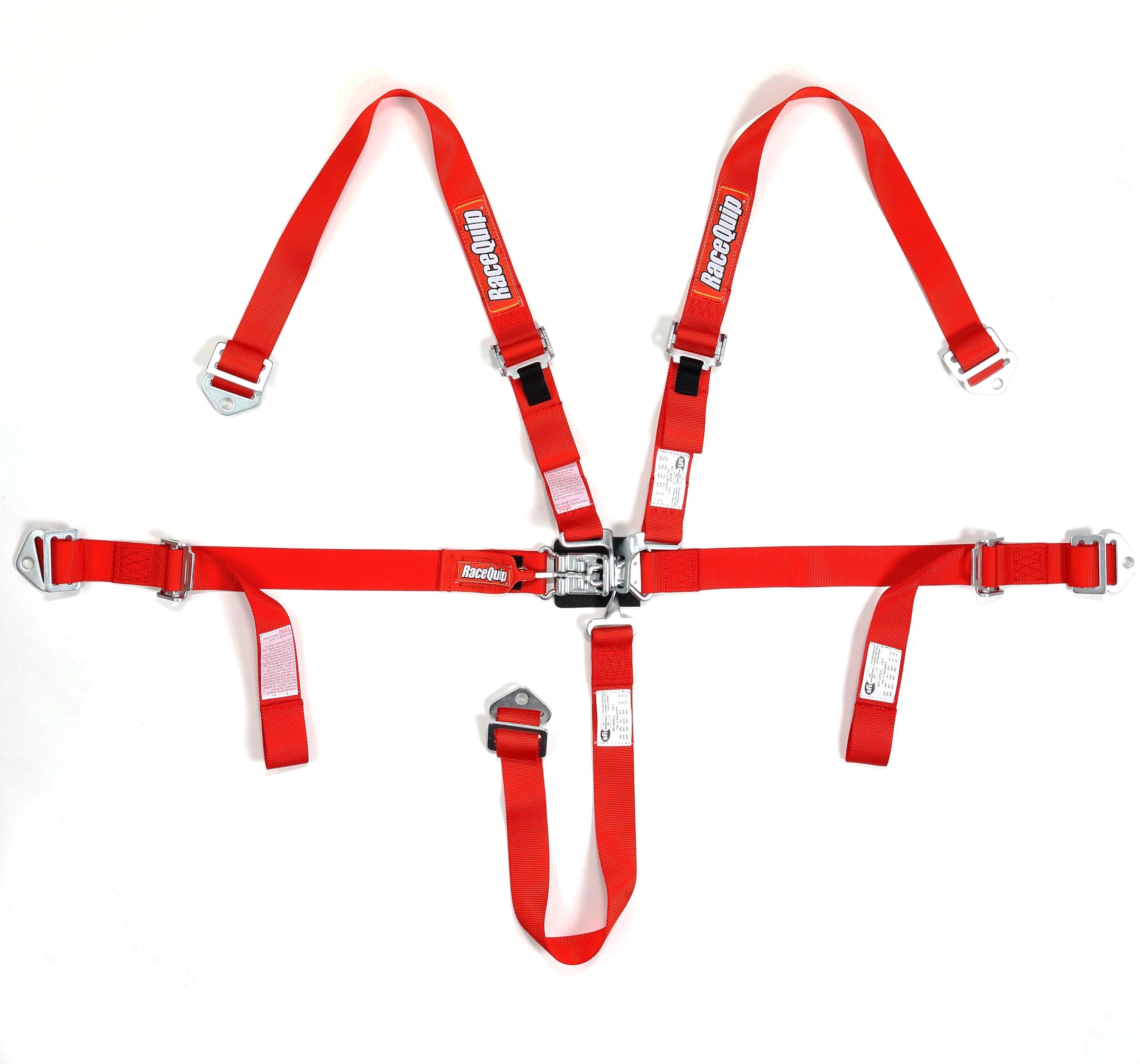 RaceQuip 709019 SFI 16.2 JR Dragster and Quarter Midget 5-Point Youth Racing Harness Set (Red)