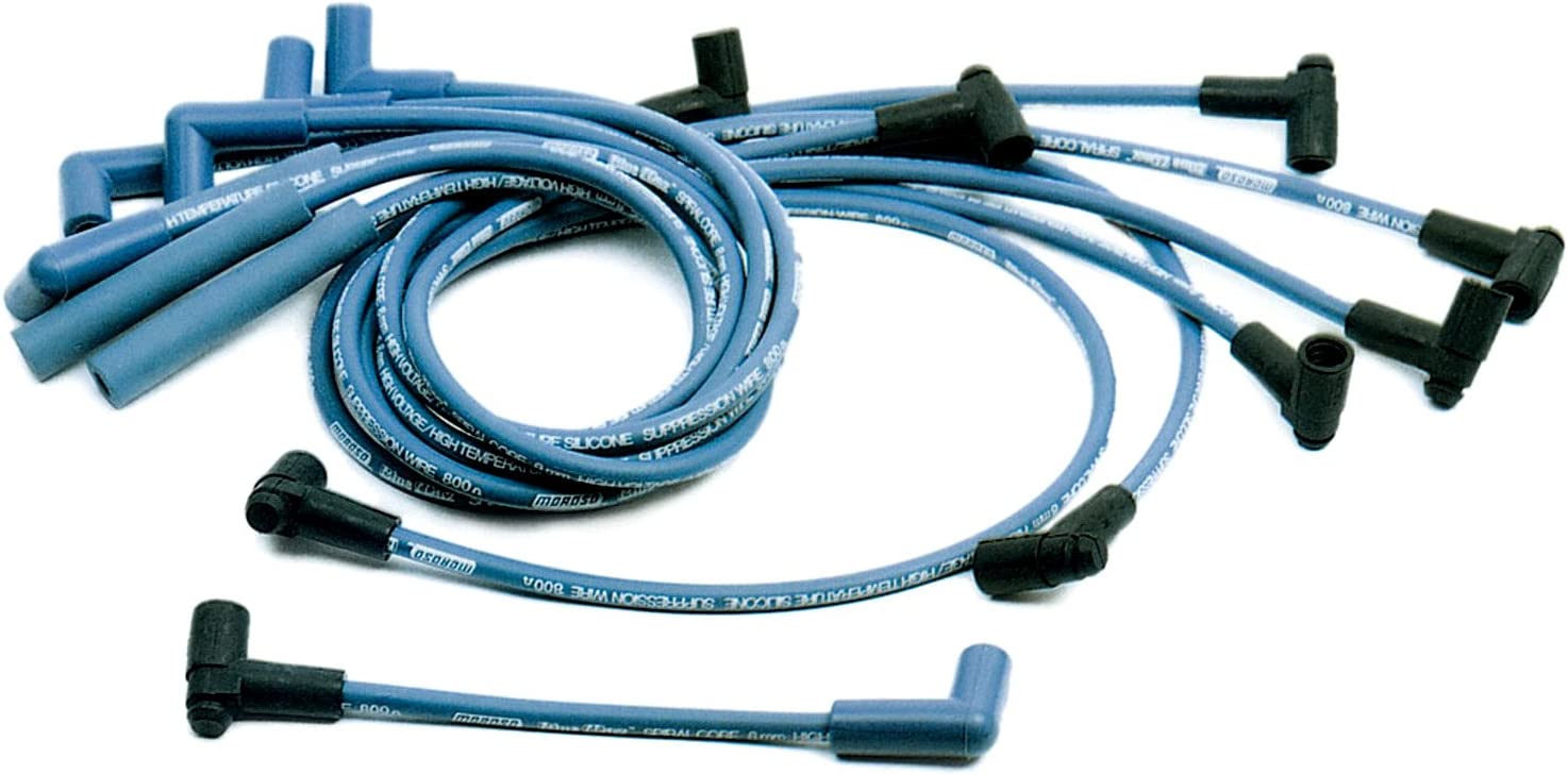 Moroso 72660 Blue Max Spiral Core Custom Wire Set (Blue/Unsleeved/90° and Straight/Non-HEI)