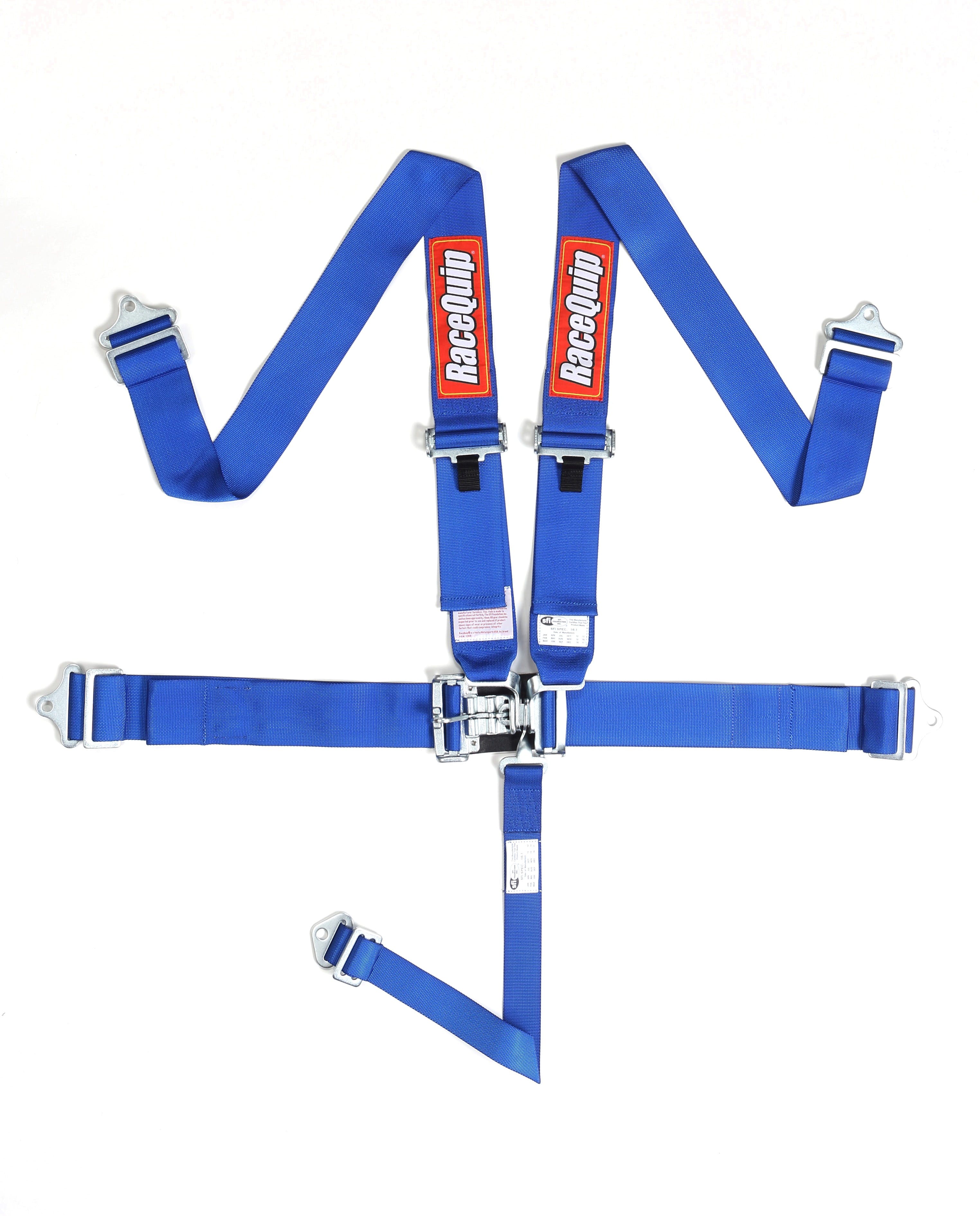 RaceQuip 711021 SFI 16.1 Latch and Link 5-Point Racing Harness Set (Blue)