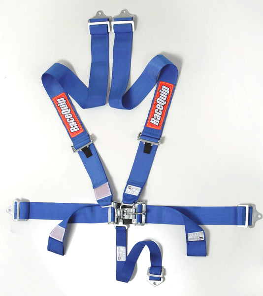 RaceQuip 711021 SFI 16.1 Latch and Link 5-Point Racing Harness Set (Blue)