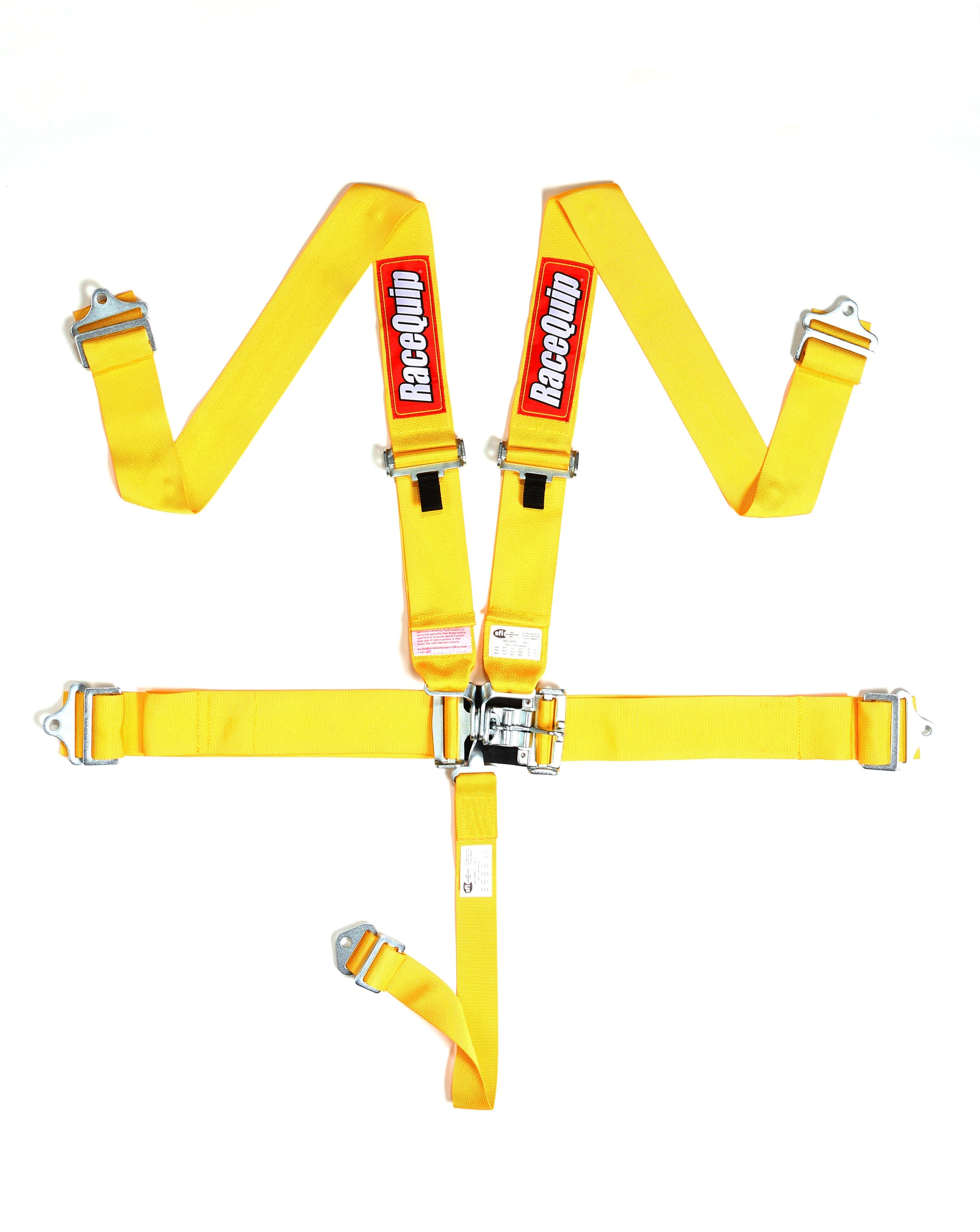 RaceQuip 711031 SFI 16.1 Latch and Link 5-Point Racing Harness Set (Yellow)