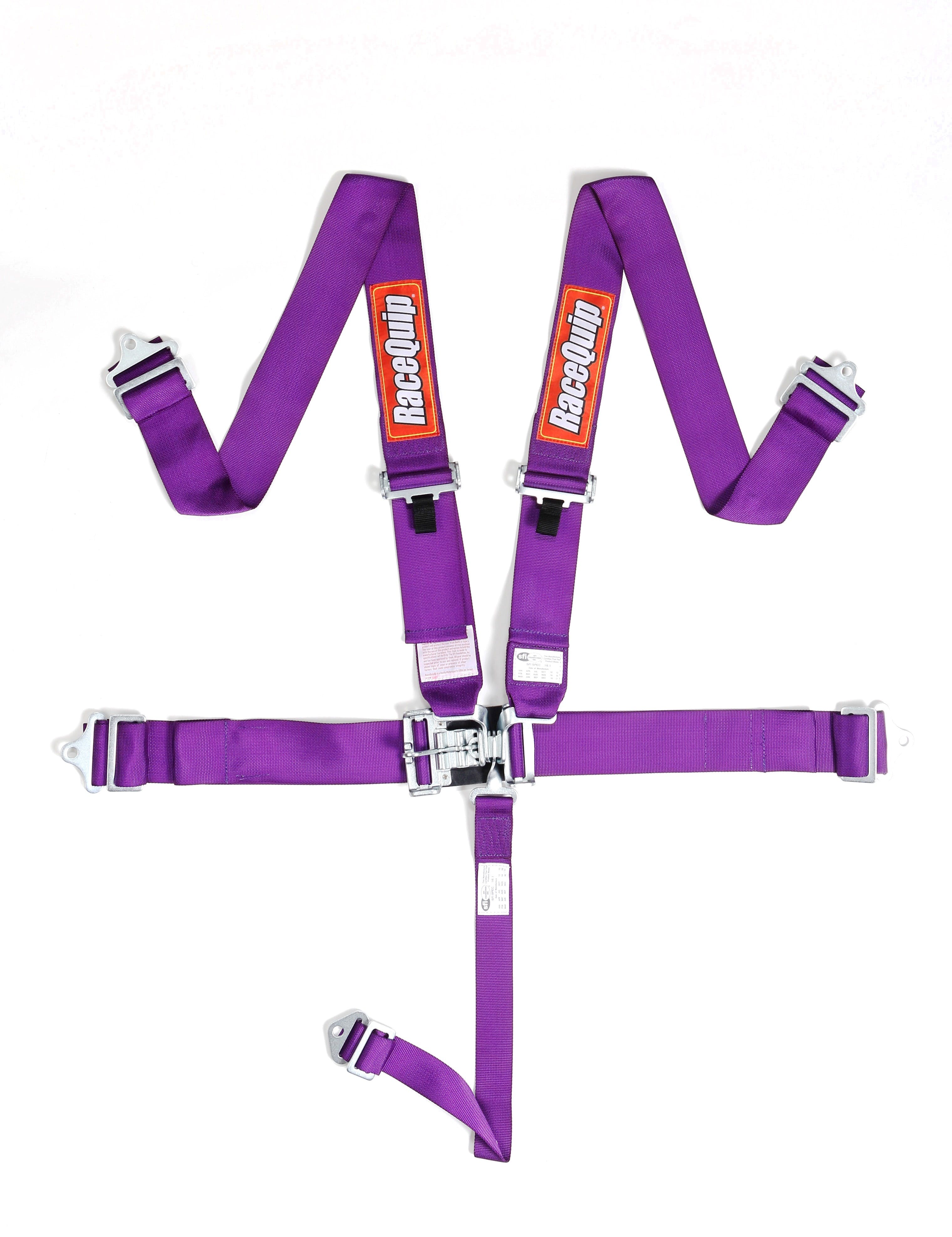 RaceQuip 711051 SFI 16.1 Latch and Link 5-Point Racing Harness Set (Purple)