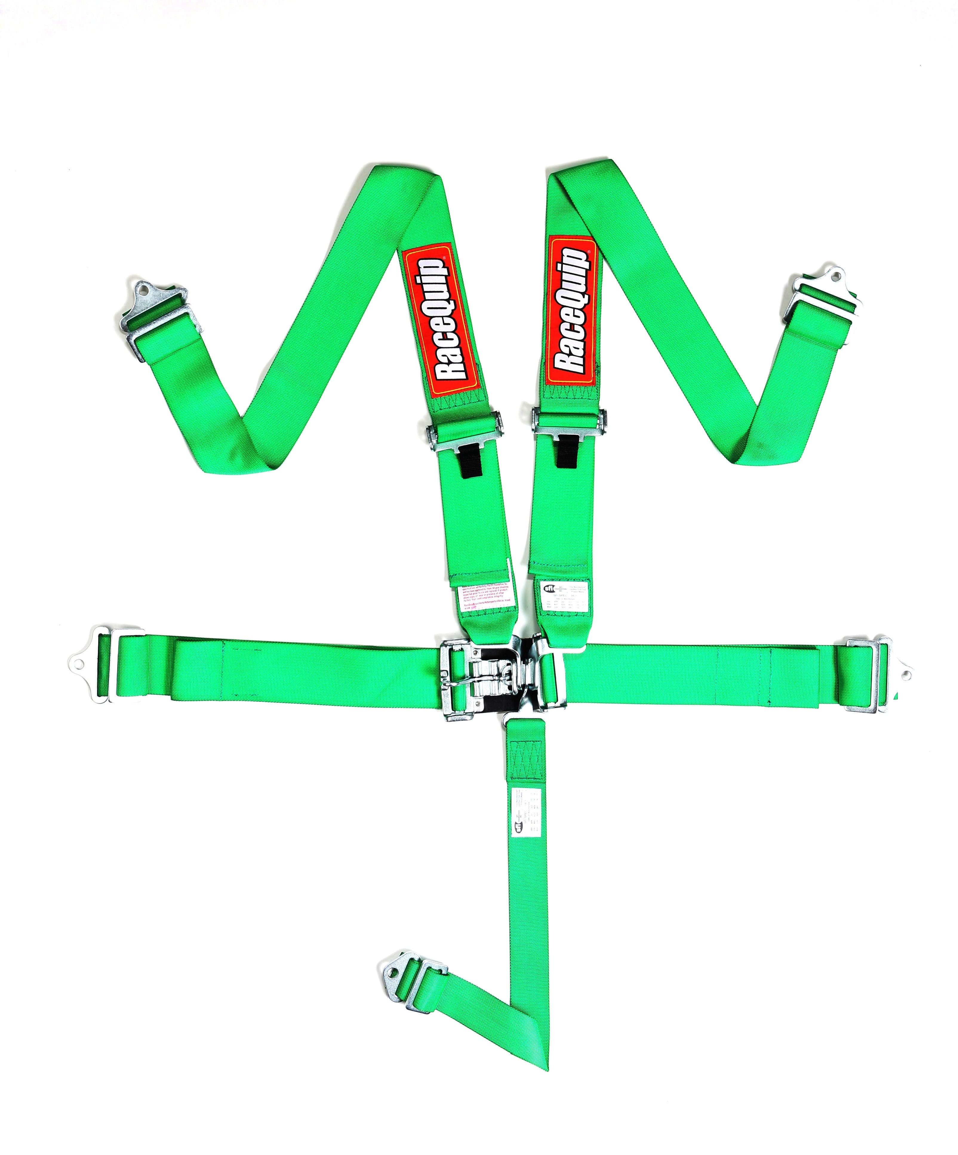 RaceQuip 711071 SFI 16.1 Latch and Link 5-Point Racing Harness Set (Green)