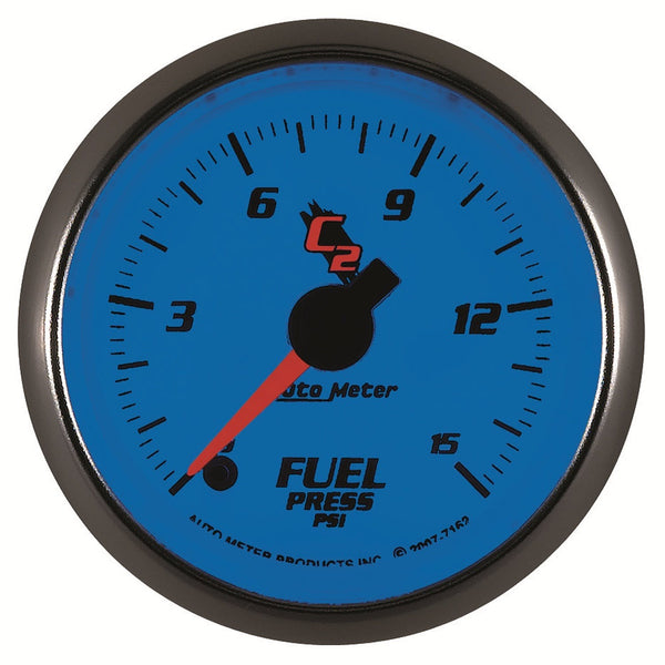 AutoMeter Products 7162 Gauge; Fuel Pressure; 2 1/16in.; 15psi; Digital Stepper Motor; C2