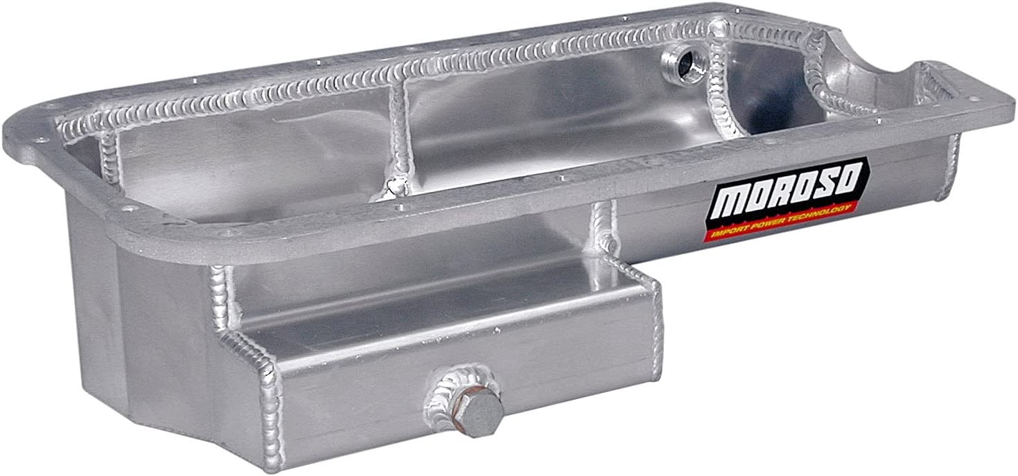 Moroso 20912 Wet Sump Kicked-Out Aluminum Oil Pan (5-3⁄8 deep/5.5qt/Baffled/Honda H-Series)