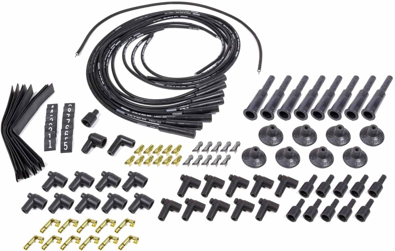 Moroso 73841 Ultra 40 Black Universal Wire Set (Mopar/Chrysler, HEMI Cylinder Heads)