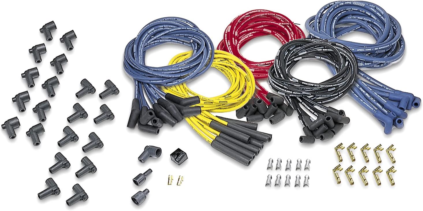 Moroso 73217 Blue Max Universal Spiral Core Wire Set (Yellow/Unsleeved/8-Cyl./90° Boots)