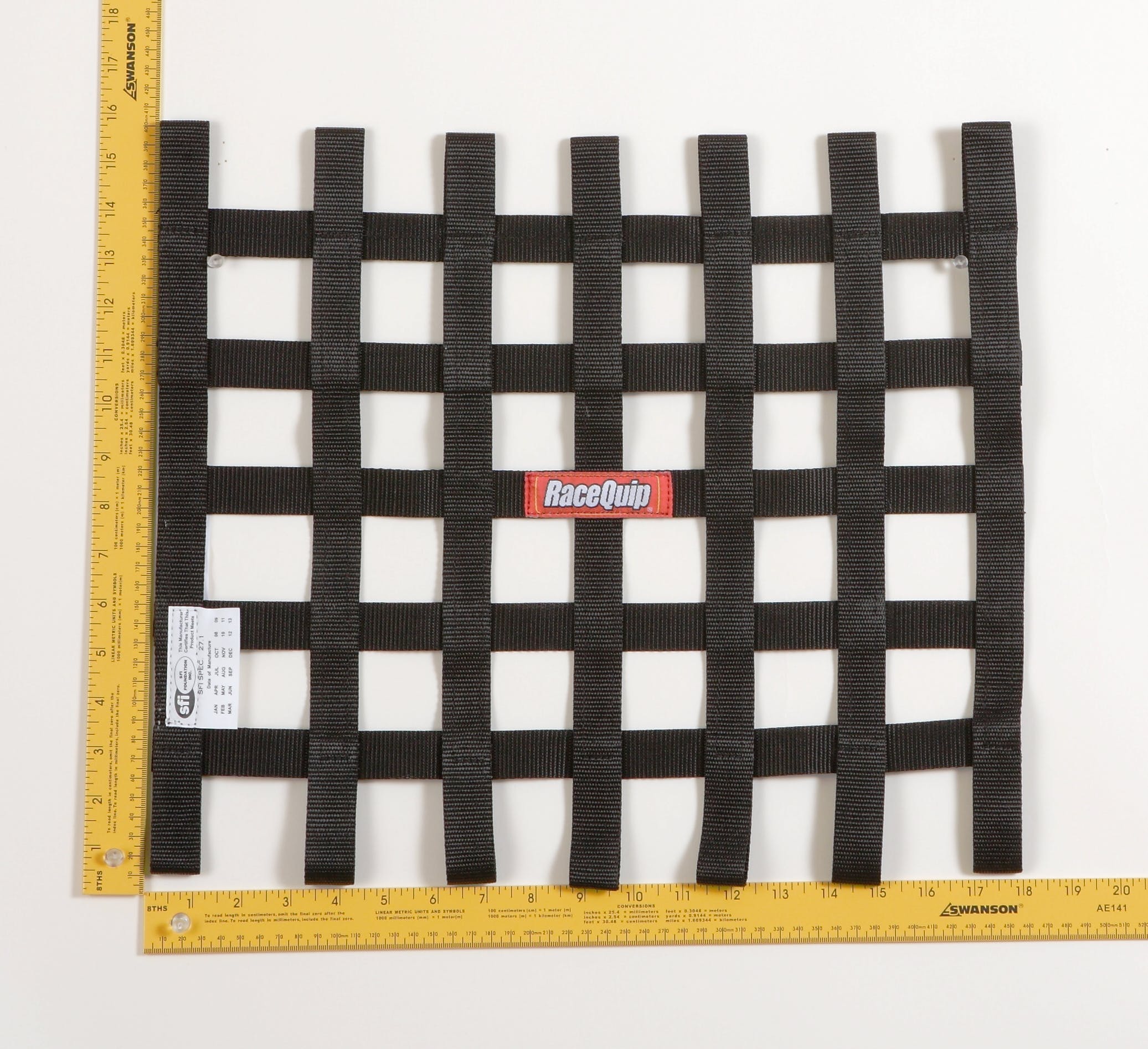 RaceQuip 726001 SFI 24.1 Ribbon-Style Race Car Window Net (Black, 15x18)