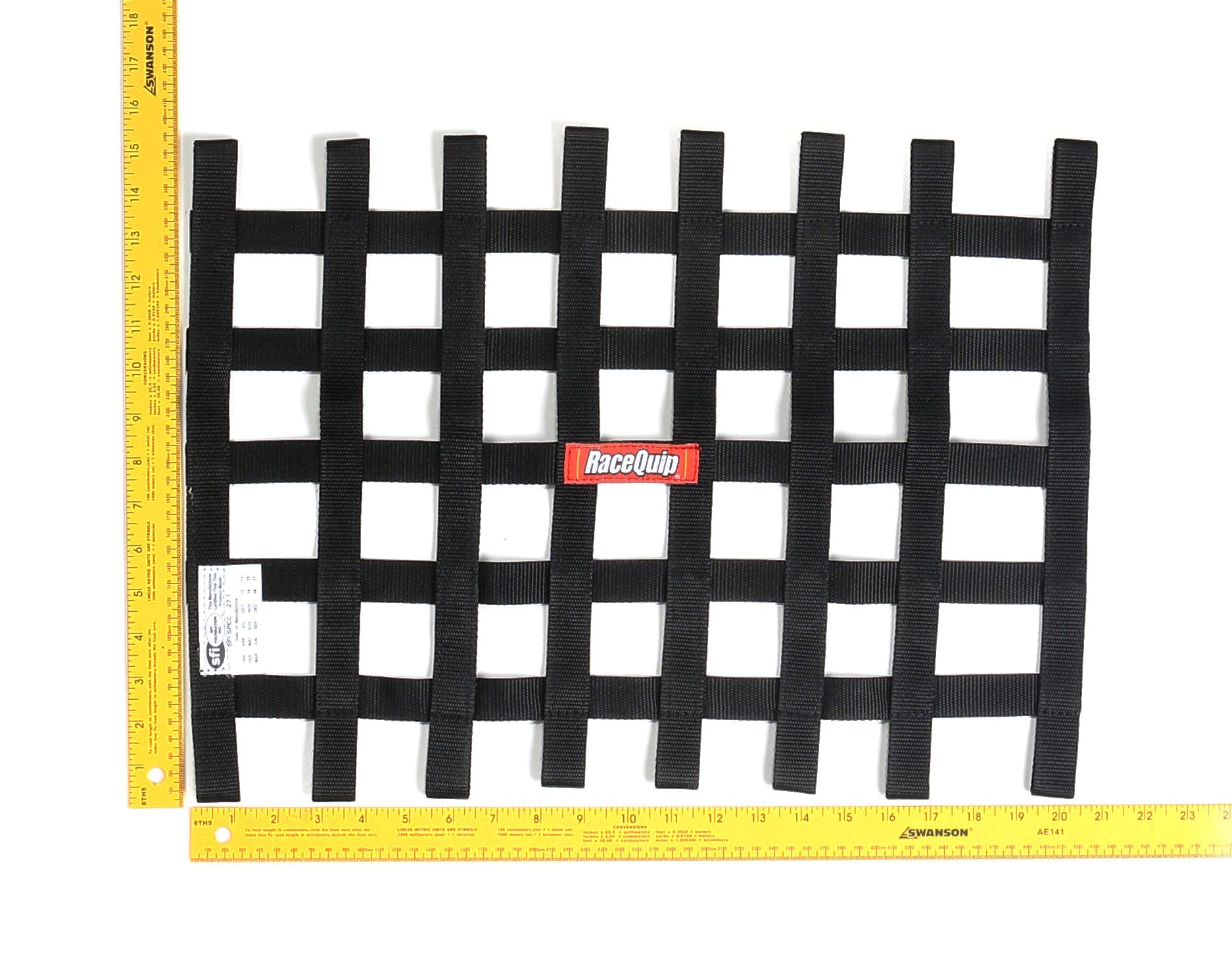 RaceQuip 726002 SFI 24.1 Ribbon-Style Race Car Window Net (Black, 15x21)