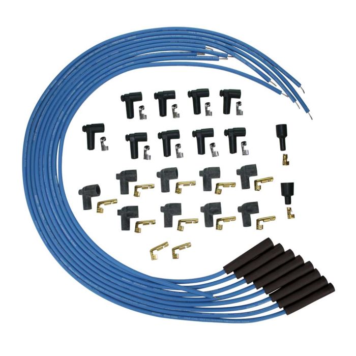 Moroso 72800 Blue Max Solid Core Wire Set (Straight Boot, HEI/Non-HEI Terminals)