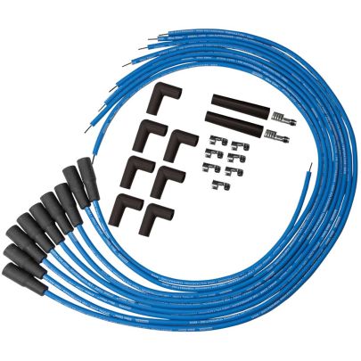 Moroso 73210 Blue Max Universal Spiral Core Wire Set (Blue/Unsleeved/8-Cyl./LT-1/90° Boots)