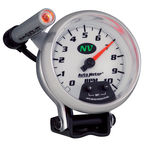 AutoMeter Products 7390 Gauge; Tachometer; 3 3/4in.; 10k RPM; Pedestal w/ext. Quick-Lite; NV