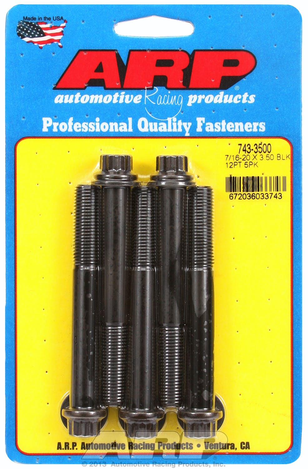 ARP 743-3500 7/16-20 x 3.500 12pt black oxide bolts